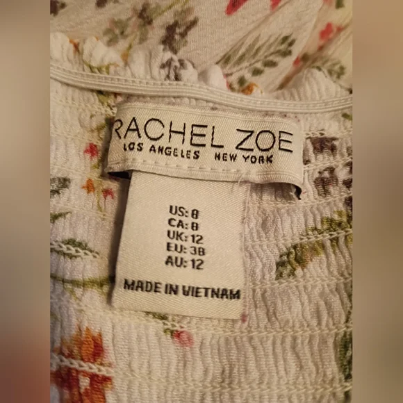 Rachel Zoe Pink and White Sundress Sleeveless V-Neck - Picture 2 of 3